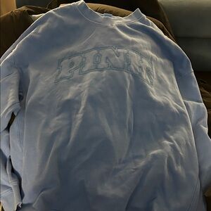 Light Blue PINK Victoria's Secret Crewneck Sweater